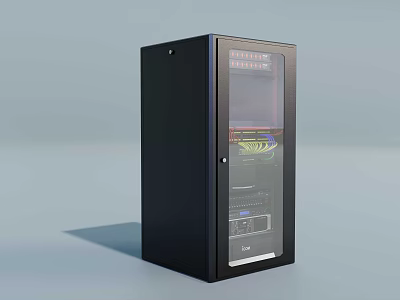 Black Glass Door Storage Cabinet for Musical Instruments and Art Supplies 3d model