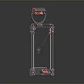Desktop 3D Printer With Gray Metal Frame Red Parts And Yellow Print Bed