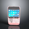 Pink BlackBerry Mobile Phone with Physical Keyboard and App Icons Displayed