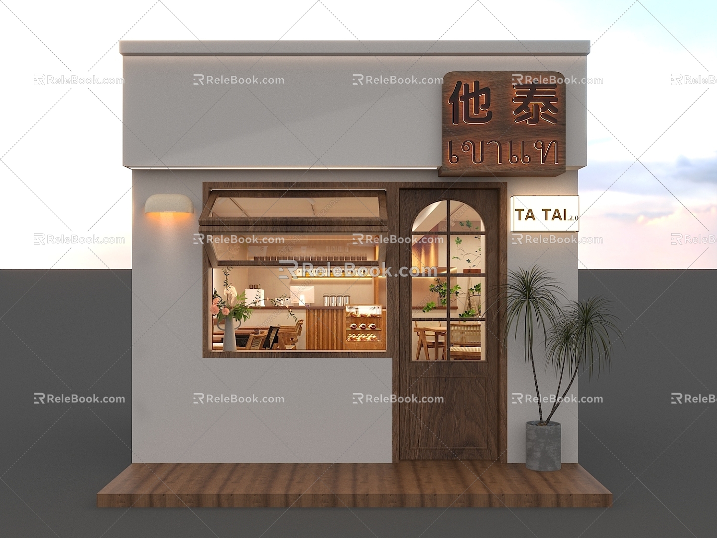 Main store sales shop small shop store market stall block stall pop-up shop street shop small shop door head 3d model