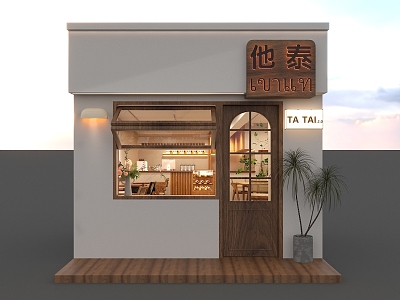 Main store sales shop small shop store market stall block stall pop-up shop street shop small shop door head 3d model