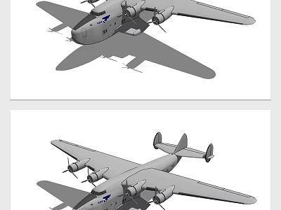 Vintage Passenger Airplane With Four Propeller Engines And Classic 3D Design 3d model