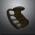 Brown Textured Equipment Accessory With Ergonomic Grip And Metal Accent Design Features