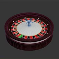 Wooden Frame Roulette Wheel Daily Living Item Featuring Red Black Green Numbered Sections And Pointer