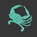 Colorful Glass Crab Sculpture With Vibrant Blue Purple Hues And Open Claws