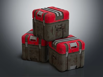 Stacked Red And Gray Hardware Toolboxes For Storage And Organization 3d model