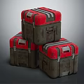 Stacked Red And Gray Hardware Toolboxes For Storage And Organization