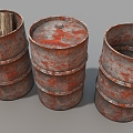 Iron Barrel Rust Oil Barrel Old Iron Barrel 3d model