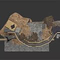 Detailed Sci-Fi Scene Structure With Damaged Walls Decorative Panels And Mechanical Parts