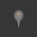 Transparent Glass Bulb Container Holding Two Golden Bells With Bottom Ring Hook On Dark Background