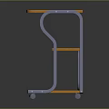 Modern Wooden Storage Shelf With Metal Frame And Multiple Tiers On Wheels
