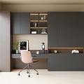 Modern Custom Desk Chair Bookcase Desk 3d model