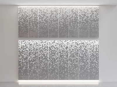 Modern Feature Wall With Layered Perforated Dot Pattern And Lighting Effect 3d model