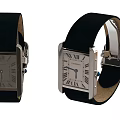 Elegant Square Dial Watches With Roman Numerals Black Leather Straps And Metal Cases