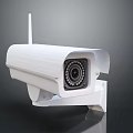 White Outdoor Mounted Surveillance Camera With Wireless Antenna And Projection Lens