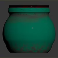 Intricate Hand Carved Green Jar With Red Wooden Lid And Glossy Surface