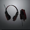 Wired Over Ear Headphones With Black Red Design And Built In Microphone