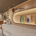 Commercial Mall Storefront with WEN DU SHE JI YING Signboard and Entrance Plants