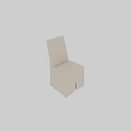 Beige Upholstered Dining Chair With High Back And Seat Cushion In Sleek Minimalist Style