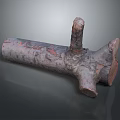 Natural Wooden Log with Branched Structure and Textured Surface for Decorative Use