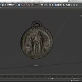 Vintage 1869 Medal With Inscribed Text And Two Standing Figures Design