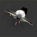 Advanced Futuristic Spacecraft Emitting Red Laser Beams in Deep Aerospace Missions