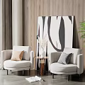 Modern Casual Sofa Combination Single Sofa Combination 3d model