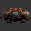 Futuristic Red And White Spacecraft Model For Advanced Cosmic Exploration Missions
