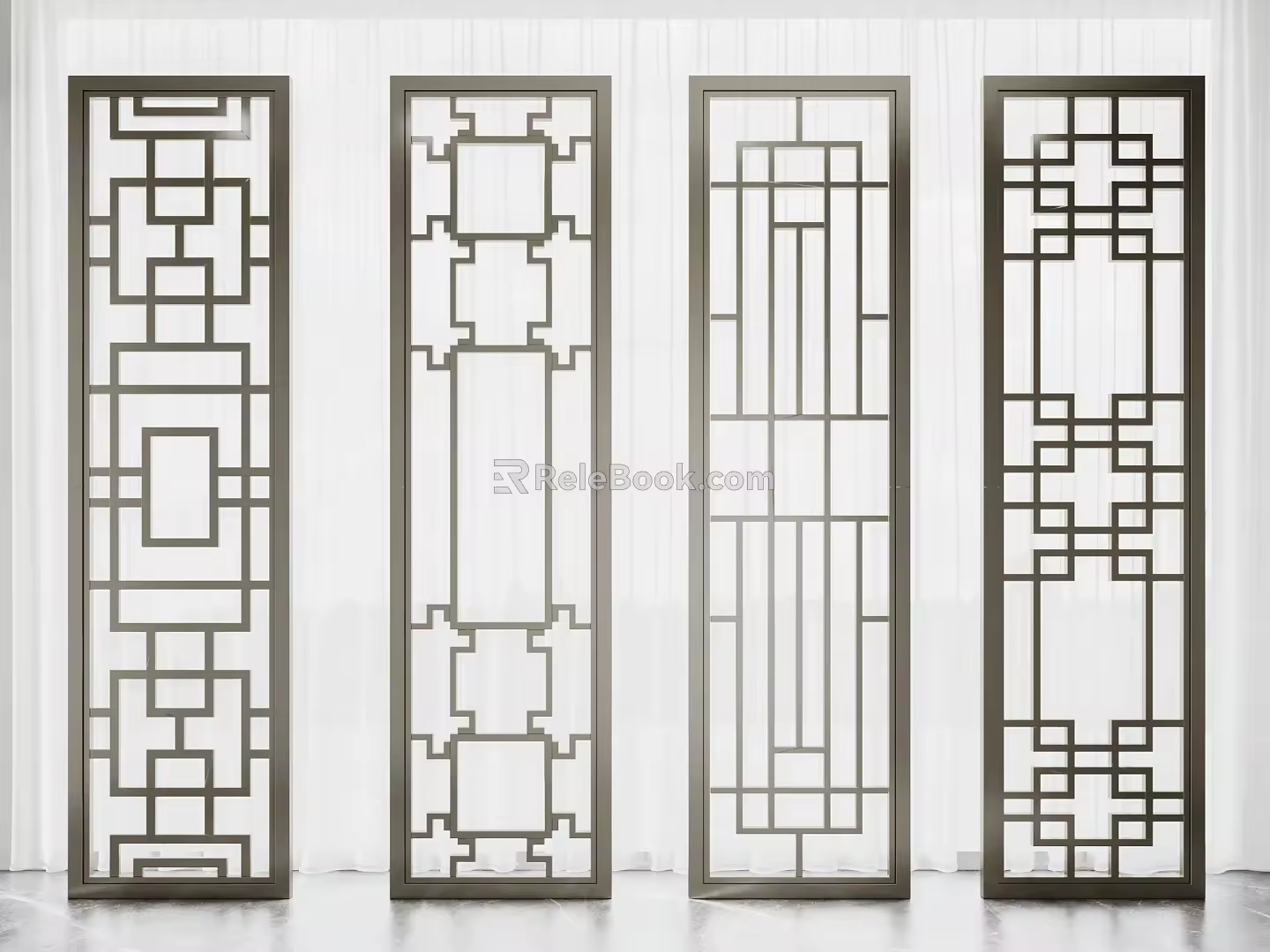 New Chinese metal screen partition 3d model