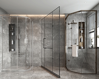 Shower Partition Glass Partition Shower 3d model