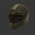 Black Motorcycle Helmet Design With White Perforated Pattern And Tinted Visor 3d model