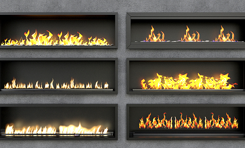 Modern Fireplace Embedded Fireplace 3d model