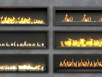 Modern Fireplace Embedded Fireplace 3d model