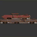 Vintage Rusty Car Models With Red Brown Worn Exterior And Metallic Texture