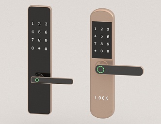 Fingerprint lock door lock handle 3d model