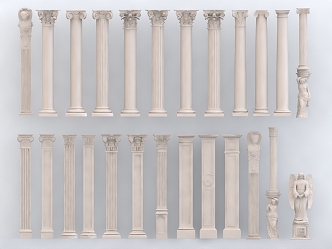 Roman Column Stone Carved Column Marble Carved Stone Column Garden Stone Column Decorative Column 3d model