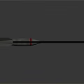 Aerospace Rocket Model With White Body Red Stripes And Long Black Component