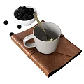 Coffee Cup Tea Cup Food Cowhide Notebook 3d model