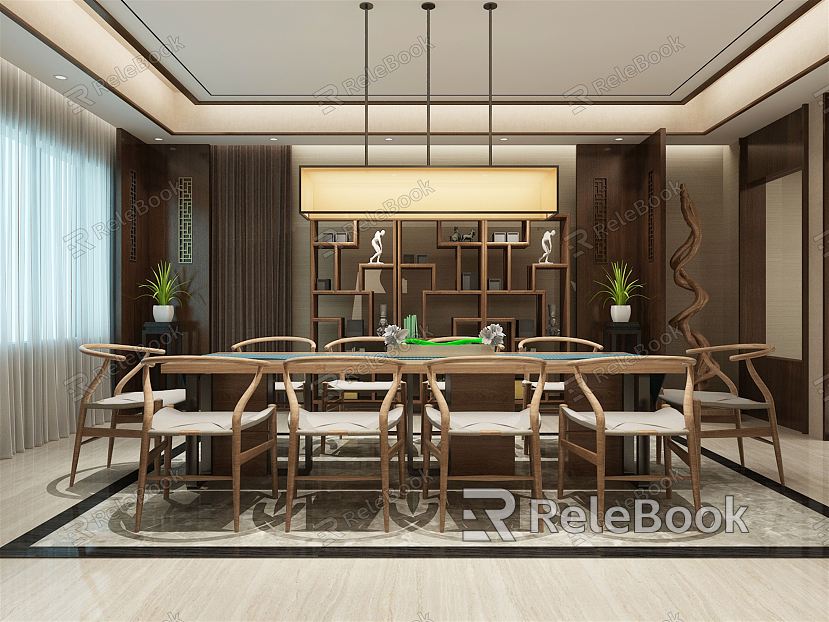 New Chinese Conference Room Conference Table Multimedia Room model