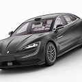 Black Sleek Modern Electric Sedan With LED Headlights Alloy Wheels And Luxury Interior