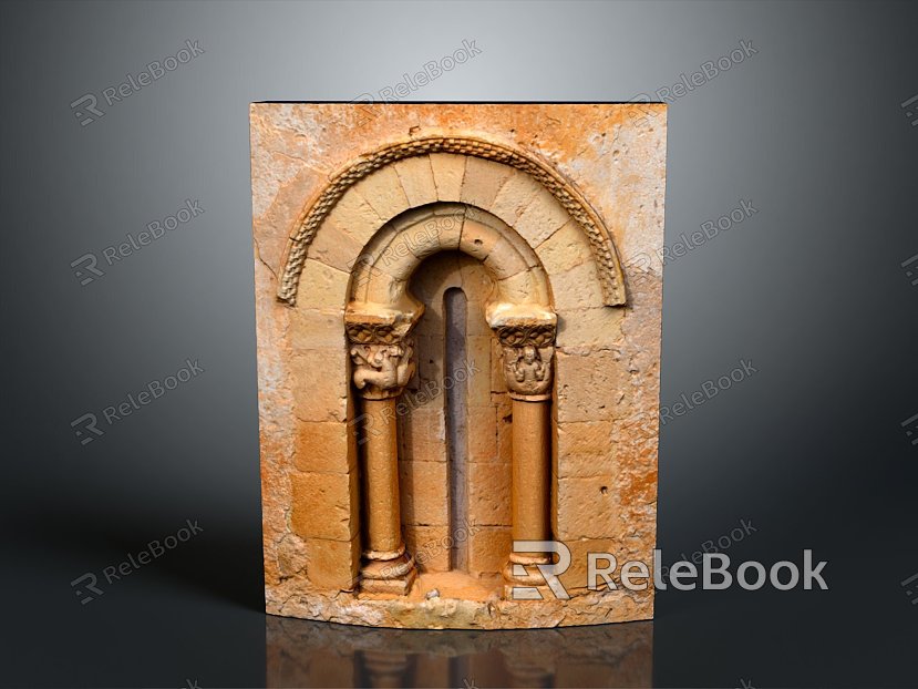 Gate House Stone Gate House Gate Post Stone Gate Post Ruin Gate Post Arch Stone Post Outdoor Articles Realistic model