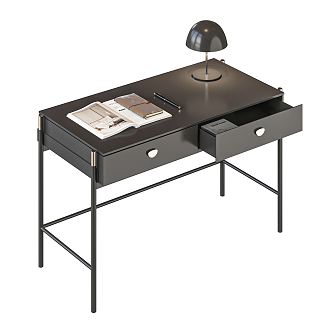 Modern Desk Black Classic Desk 3d model