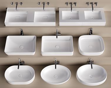 Modern wash basin wash basin counter basin faucet 3d model