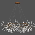 Elegant Modern Crystal Chandelier With Sparkling Clear Crystals Hanging From Ceiling 3d model
