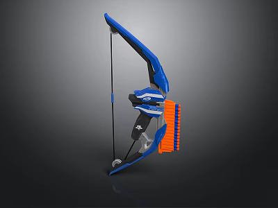 Blue And Black Toy Bow With Orange Arrows For Kids Household Play 3d model