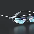 Advanced Smart Glasses With Black Frame And Reflective Digital Display Lenses