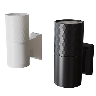Modern White And Black Wall Lights With Geometric Diamond Texture For Interior Decoration 3d model
