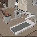 Modern Home Sports Equipment With Treadmill Exercise Bike And Digital Display Design