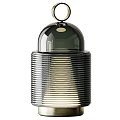 Stylish Modern Candle Lamps With Ring Handle And Black White Silver Striped Design