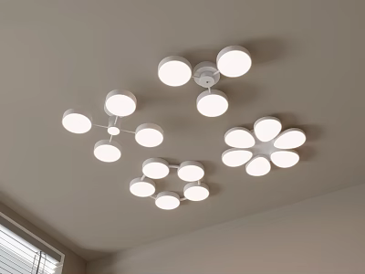 Modern Ceiling Lights With Multiple Circular Lamps For Bright Home Interior Illumination 3d model